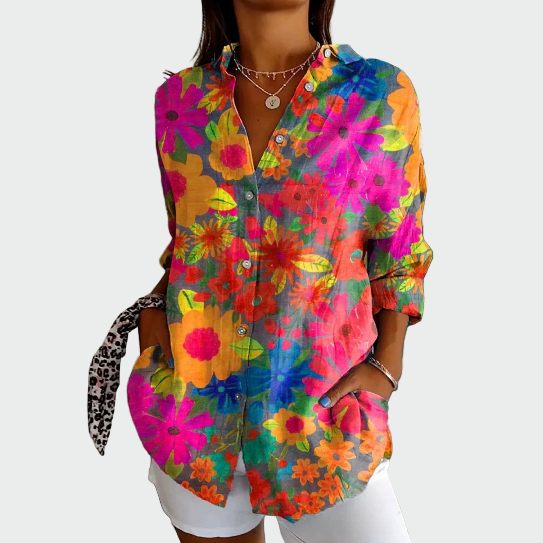 Chemise stylée avec imprimé floral