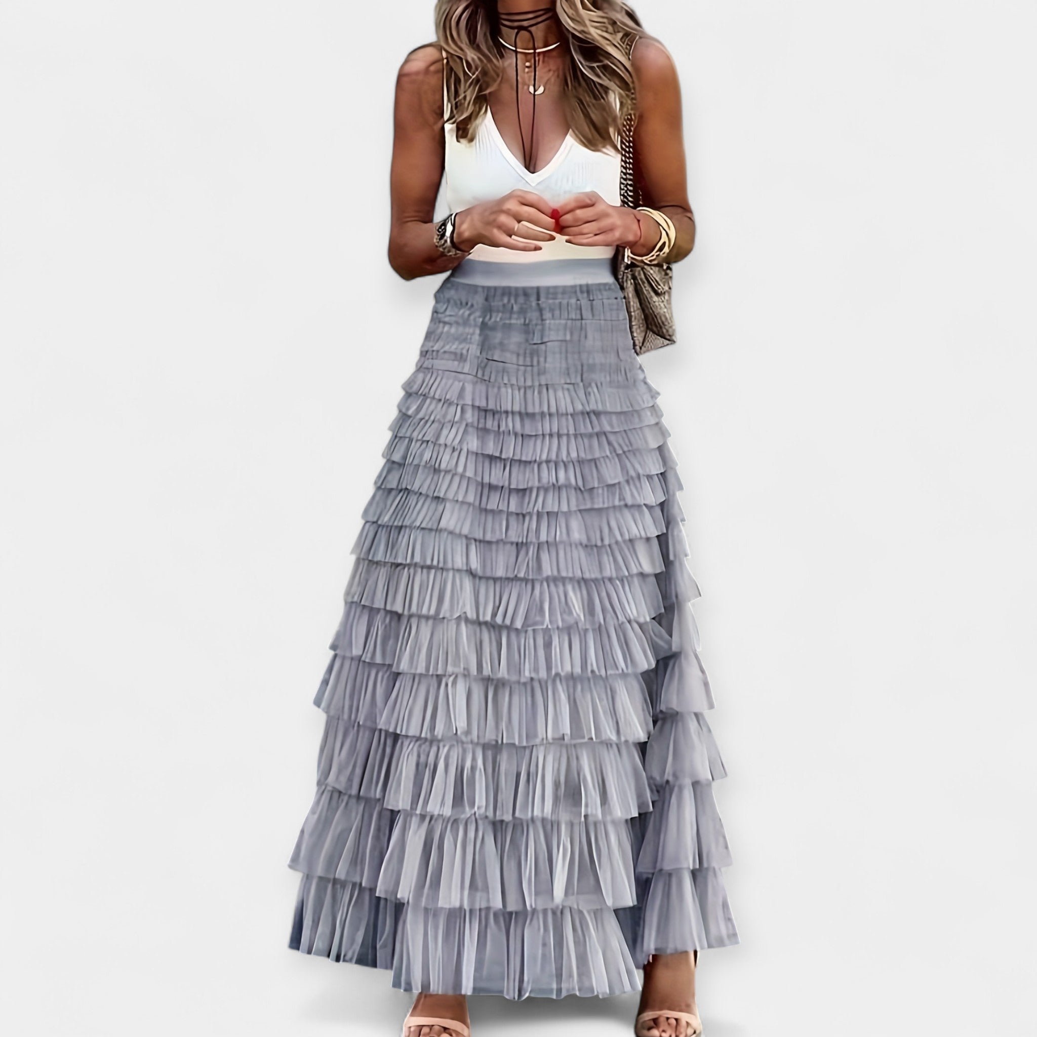 Jupe Boho avec Finition Satinée