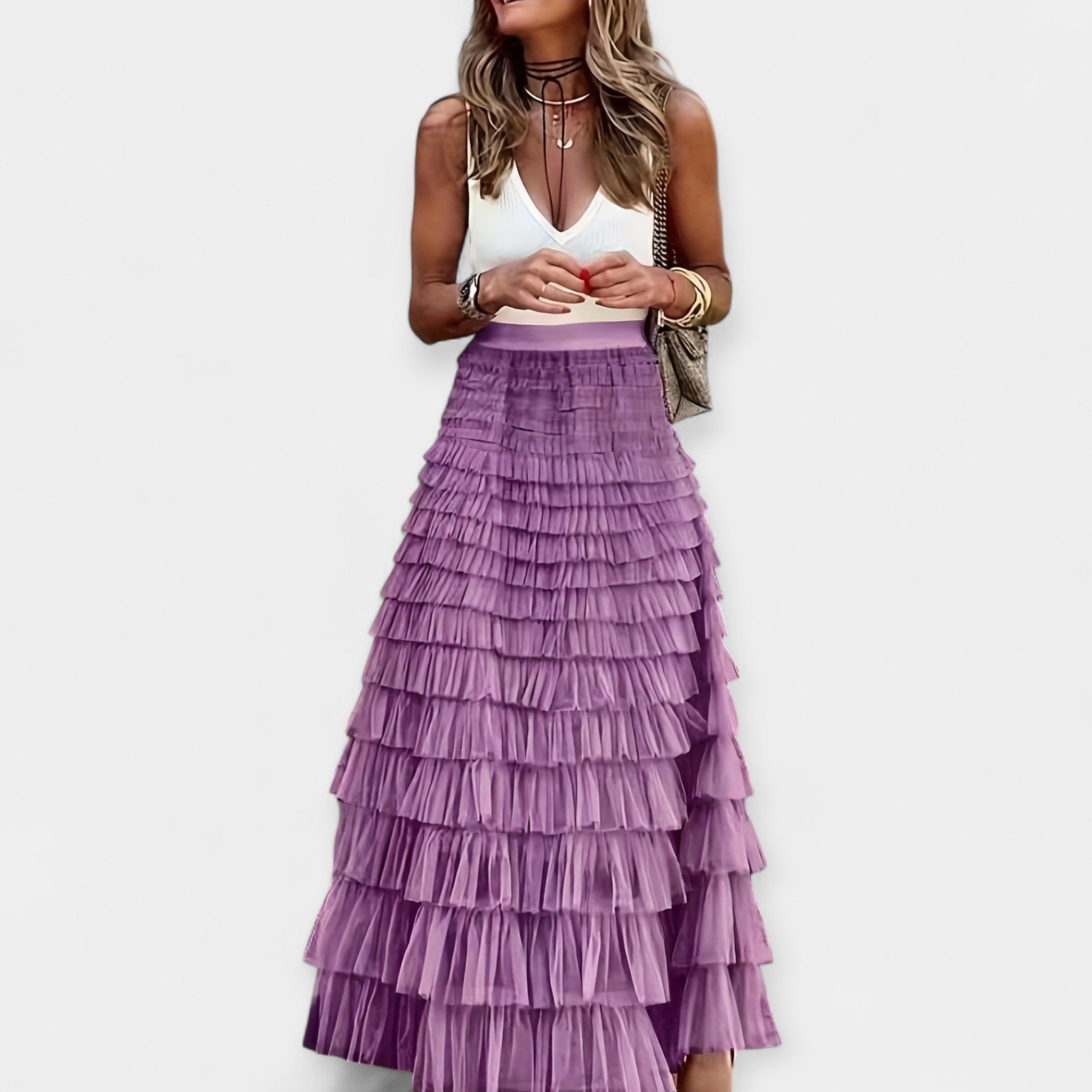 Jupe Boho avec Finition Satinée