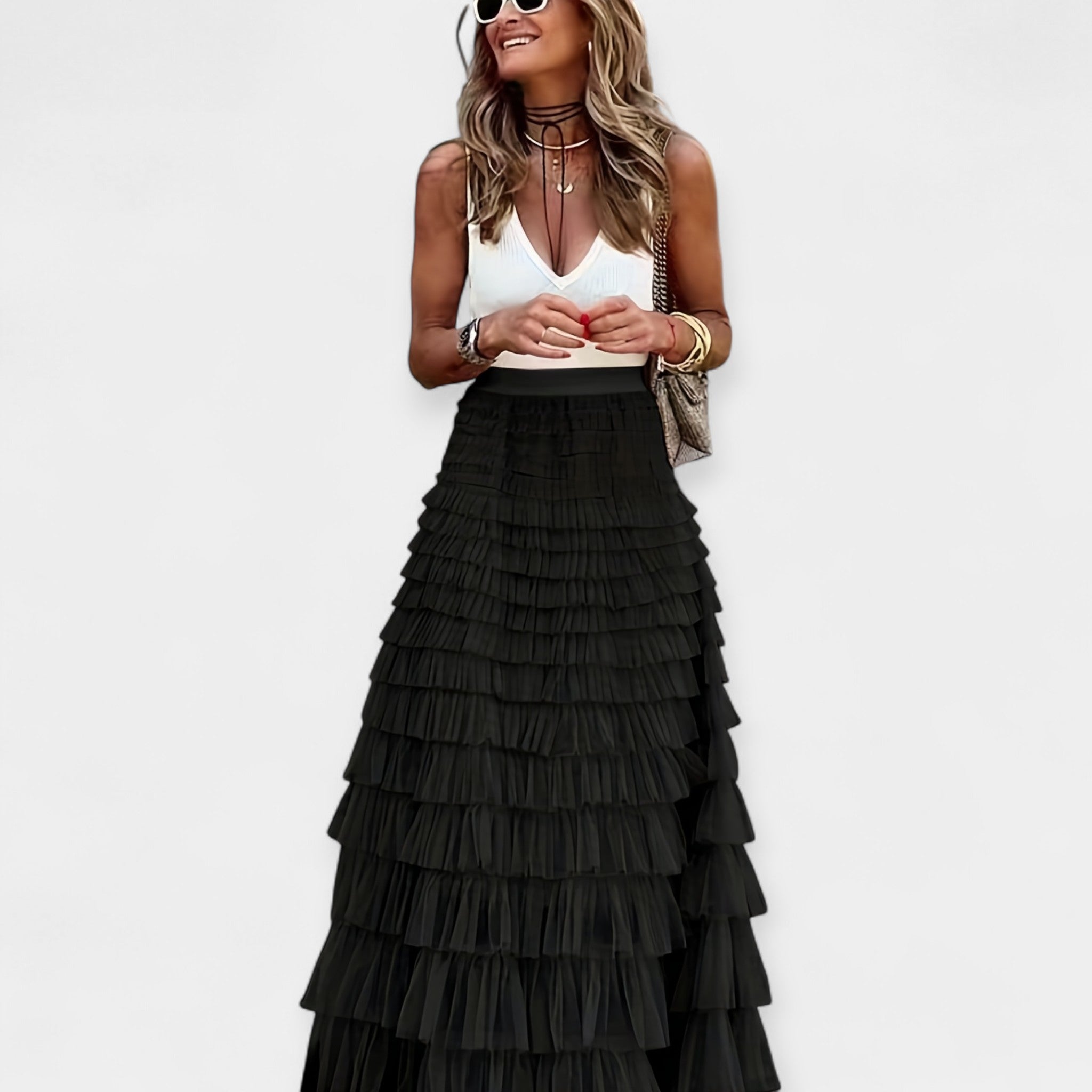 Jupe Boho avec Finition Satinée