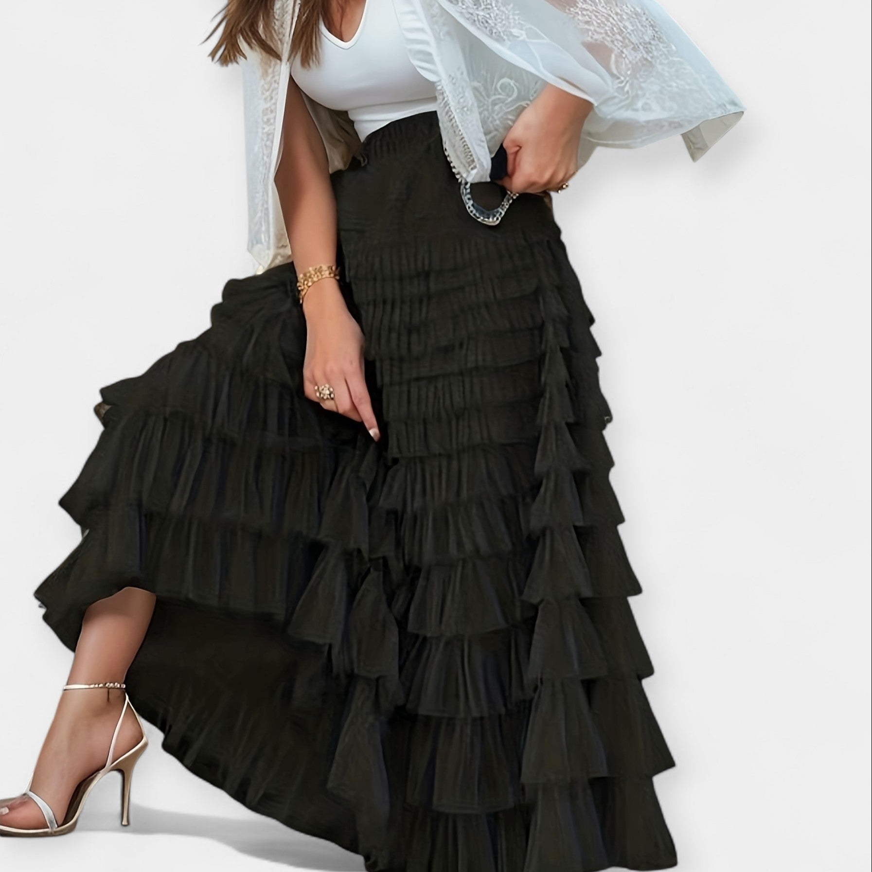 Jupe Élégante avec Détail en Tulle