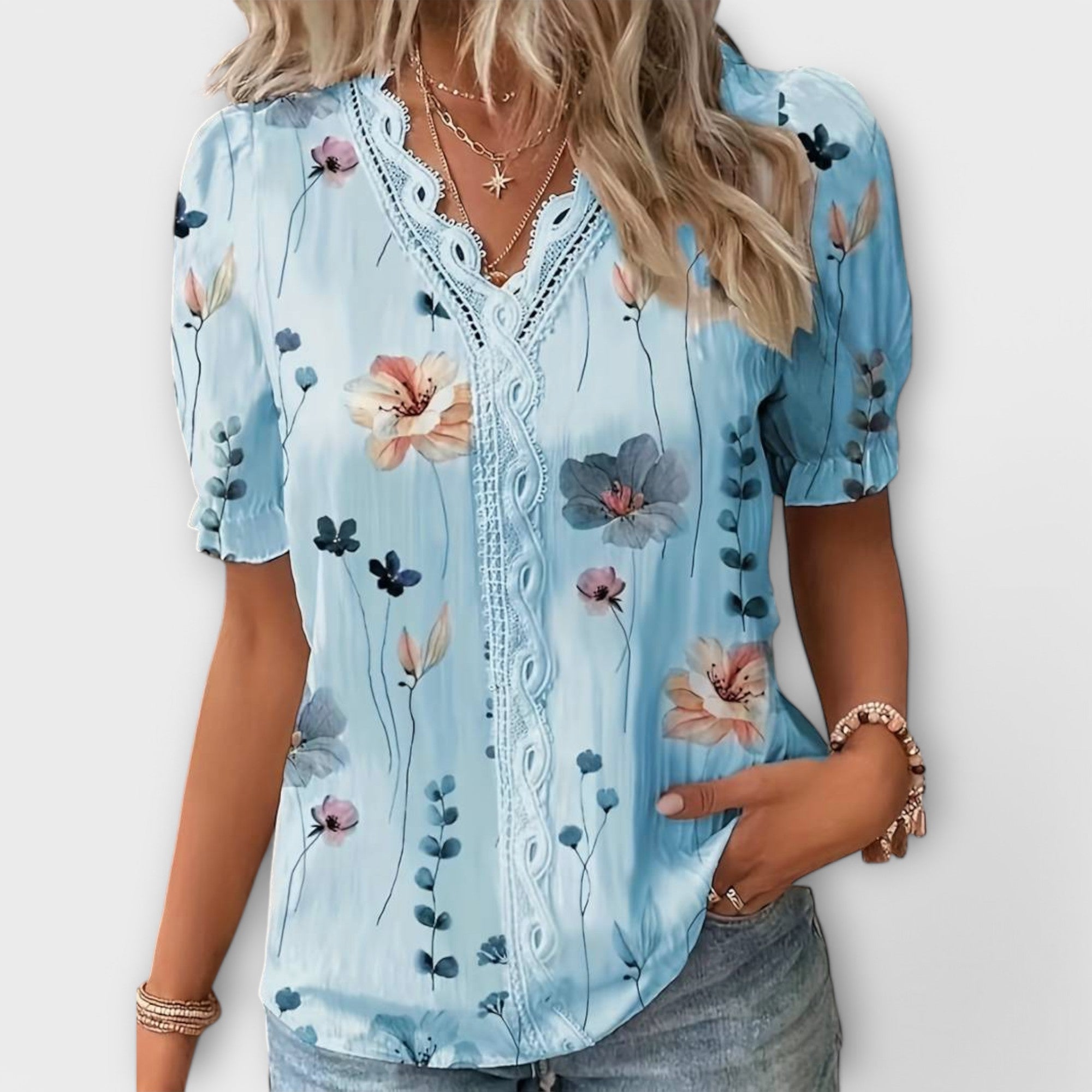 Émilie - Blouse à décolleté en V