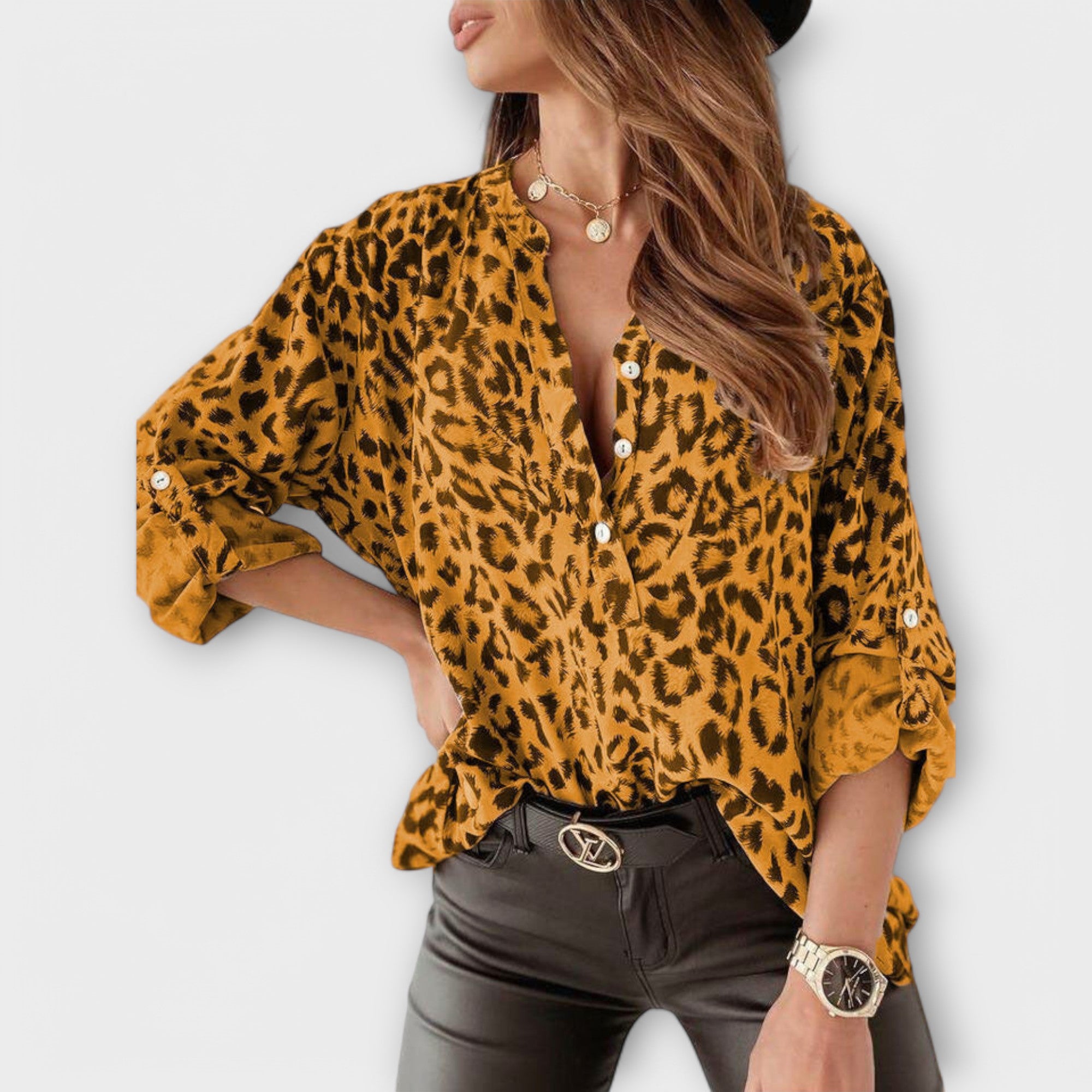 Iara - Blouse moderne imprimé léopard