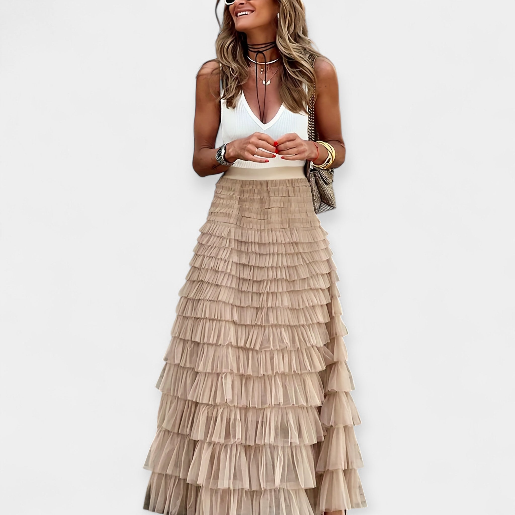 Jupe Boho avec Finition Satinée