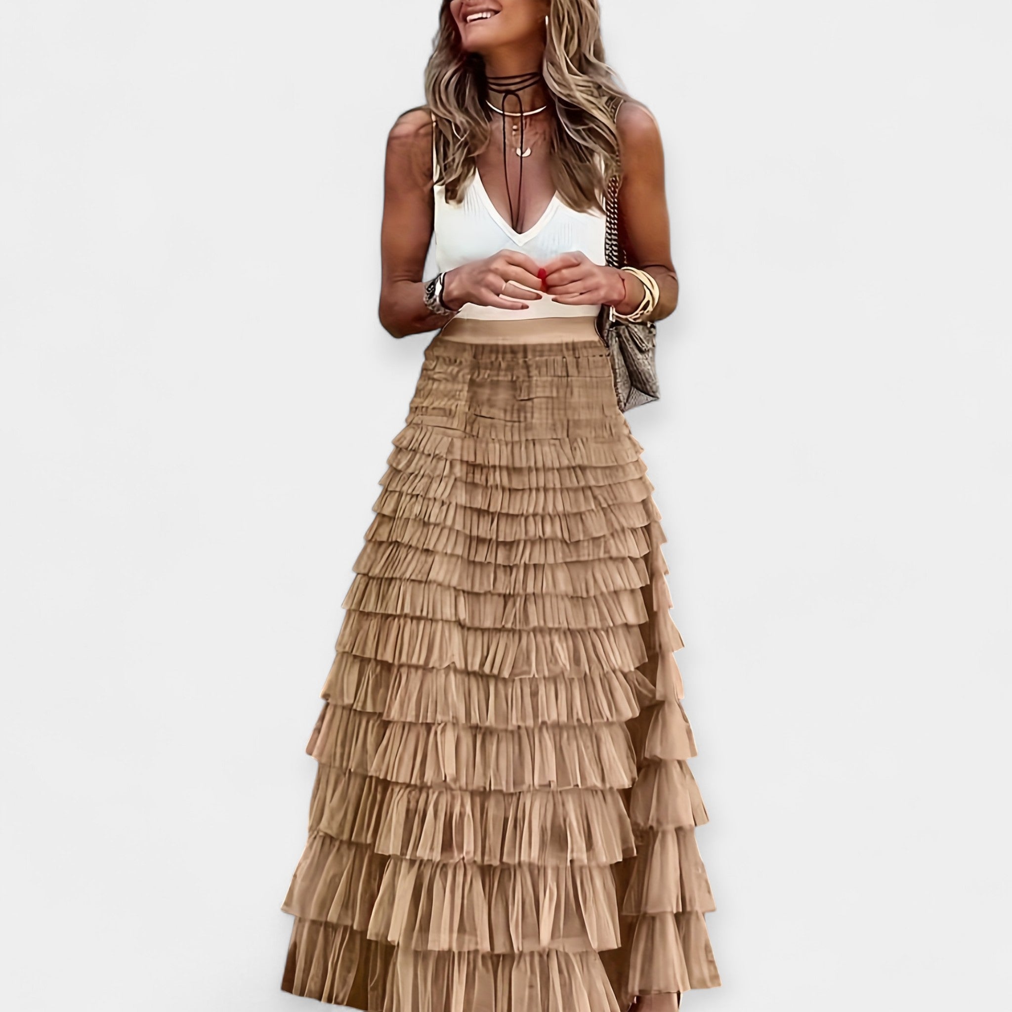 Jupe Boho avec Finition Satinée