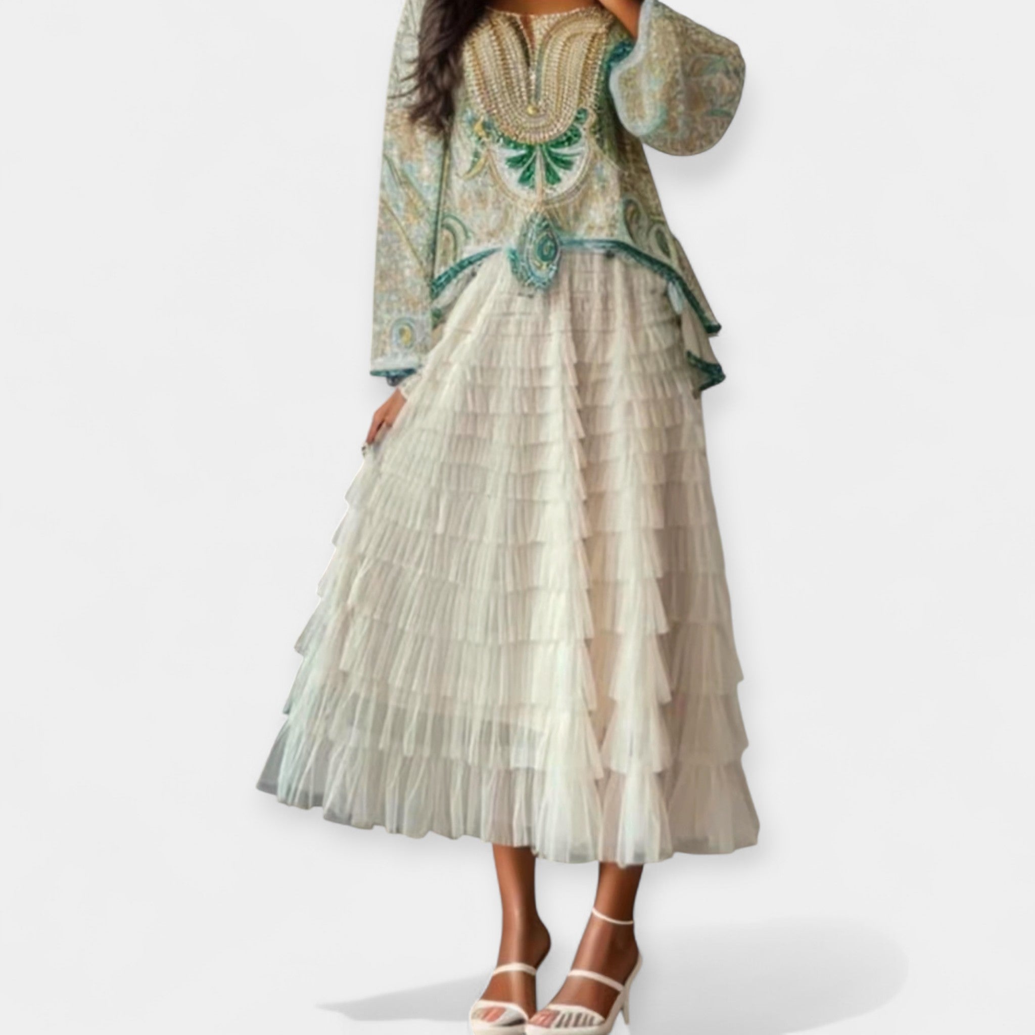 Jupe Élégante avec Détail en Tulle