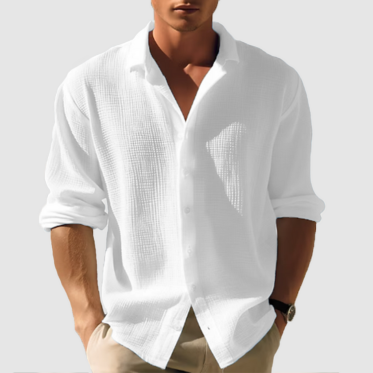 Chemise - Devant avec Boutons Ourlet Arrondi