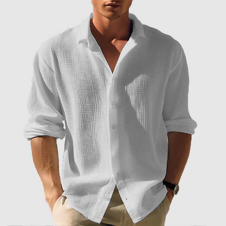 Chemise - Devant avec Boutons Ourlet Arrondi