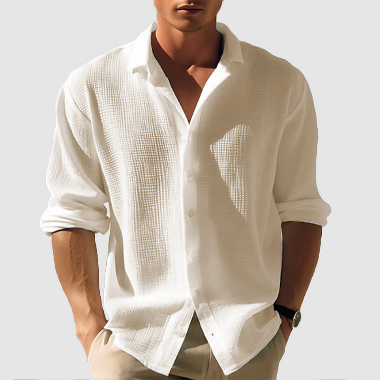 Chemise - Devant avec Boutons Ourlet Arrondi