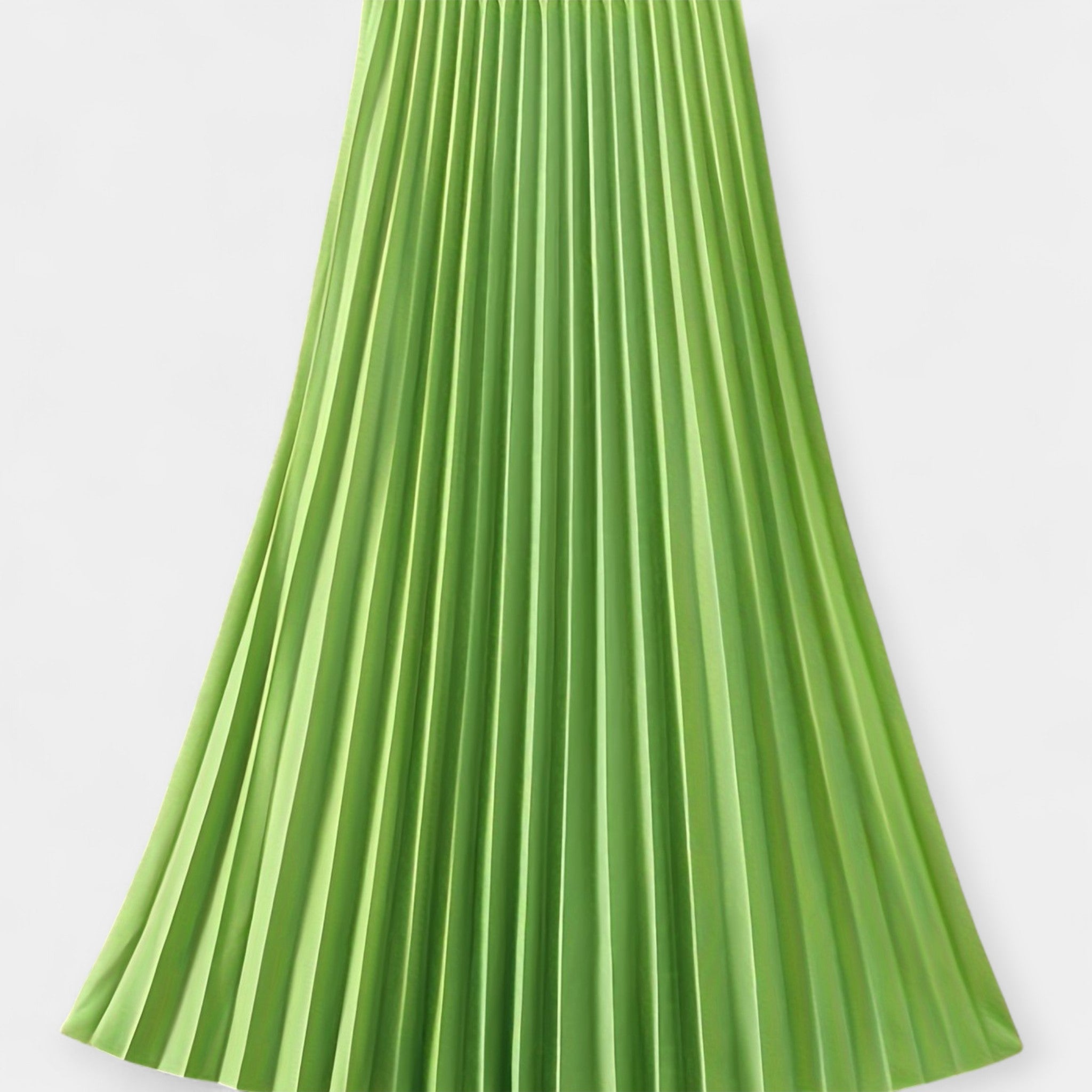 Jupe Longue Plissée en Satin