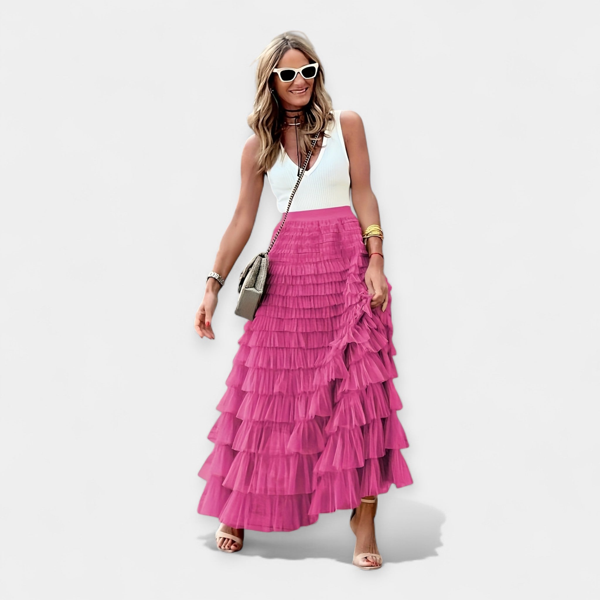 Jupe Boho avec Finition Satinée
