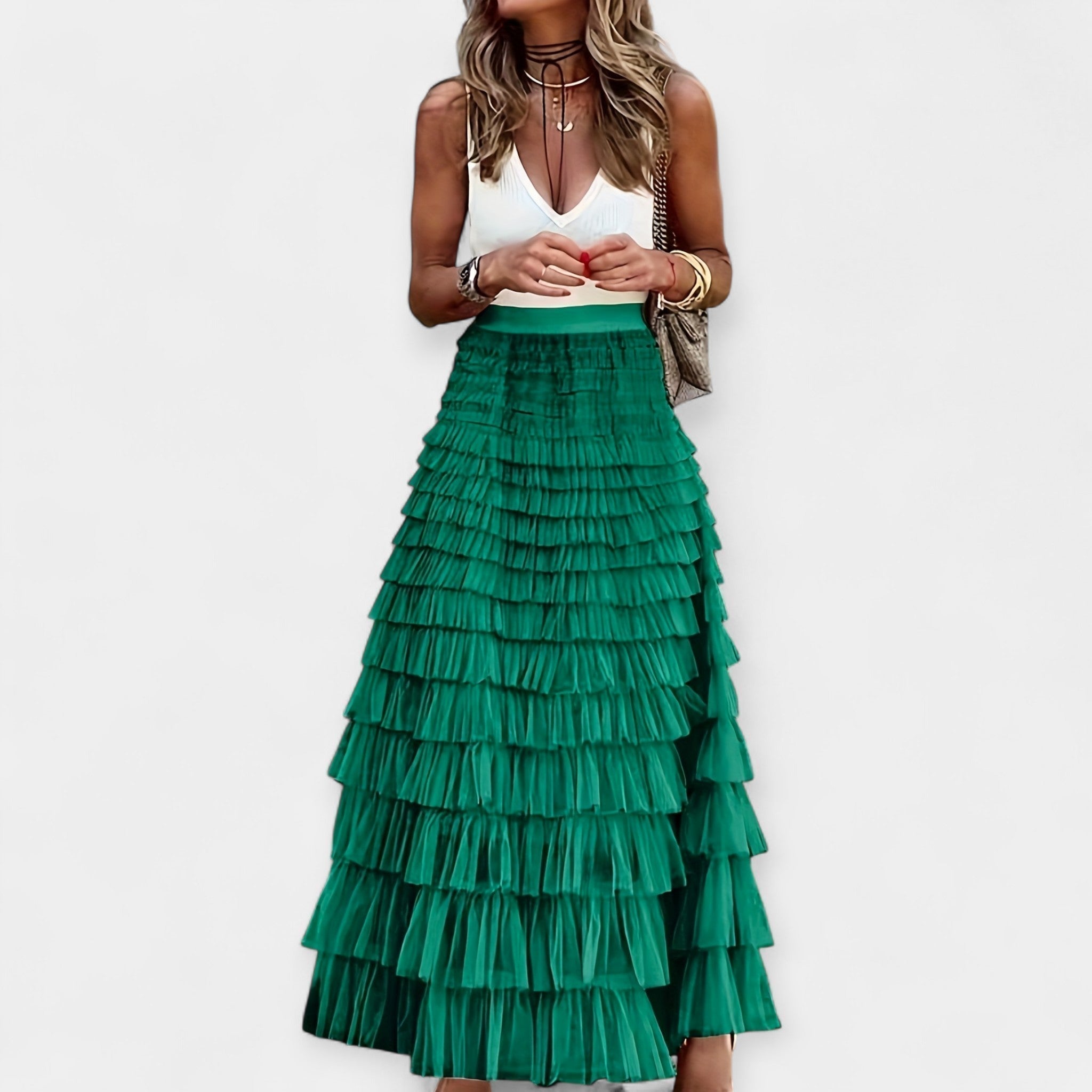 Jupe Boho avec Finition Satinée