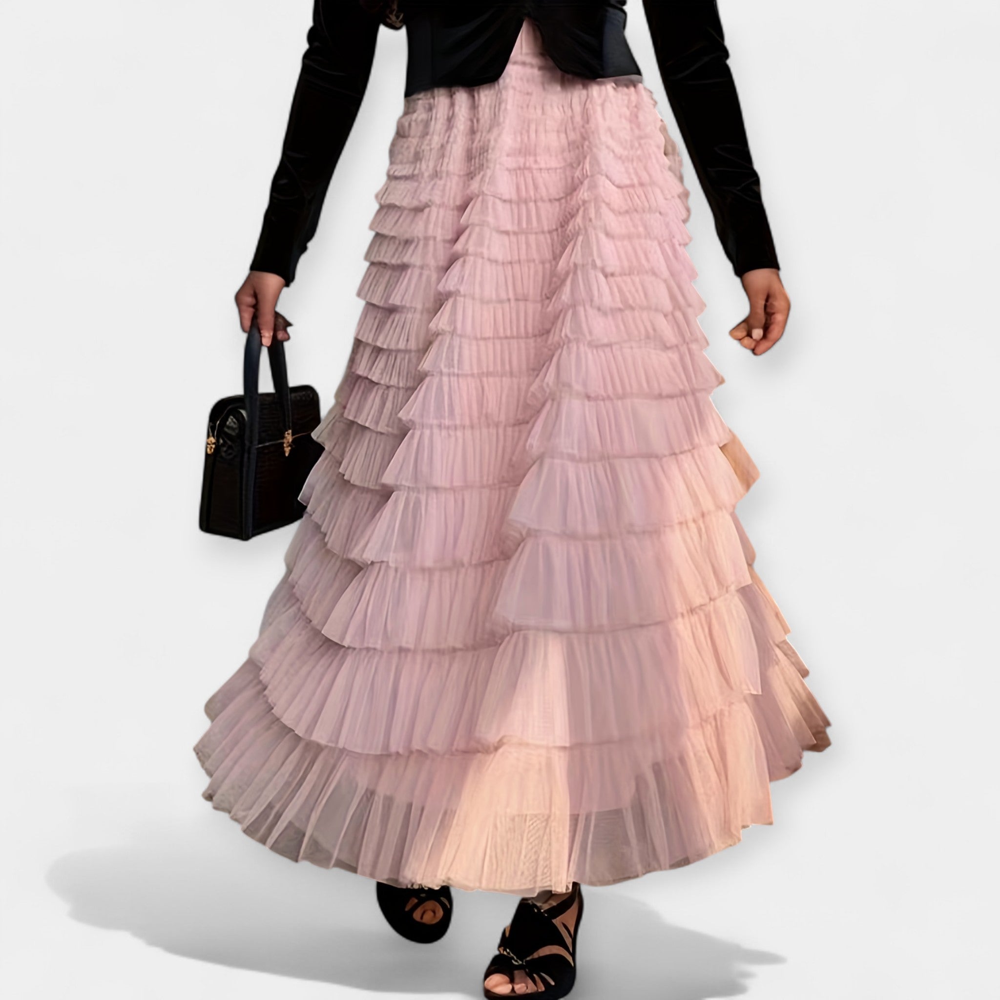 Jupe Élégante avec Détail en Tulle