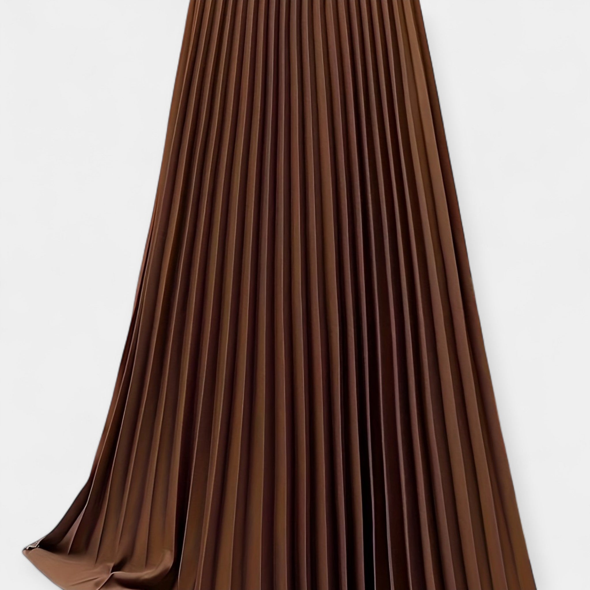 Jupe Longue Plissée en Satin