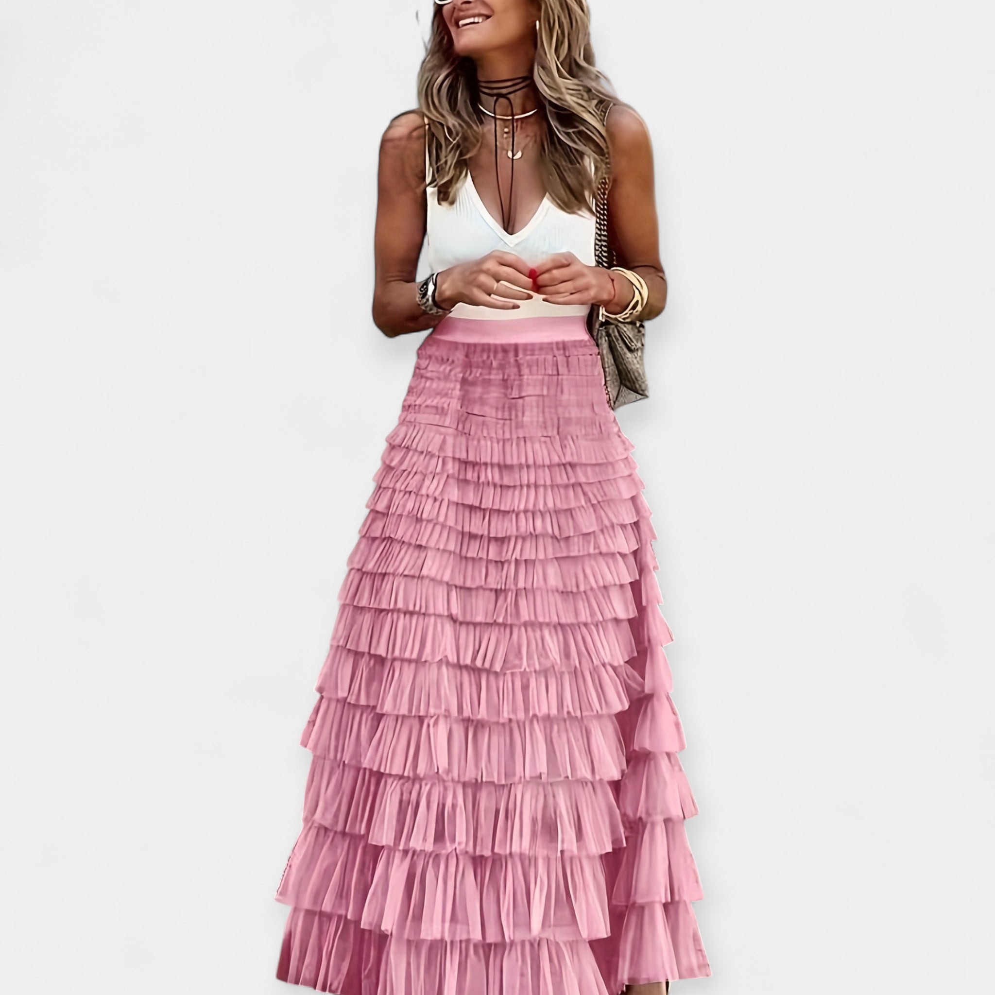Jupe Boho avec Finition Satinée